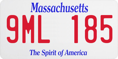 MA license plate 9ML185