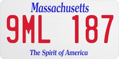 MA license plate 9ML187