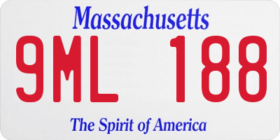 MA license plate 9ML188