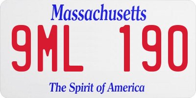 MA license plate 9ML190
