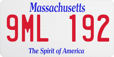 MA license plate 9ML192