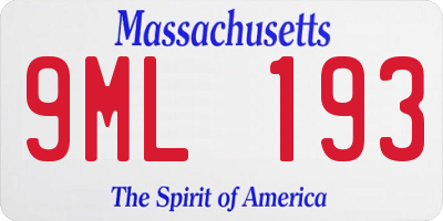MA license plate 9ML193