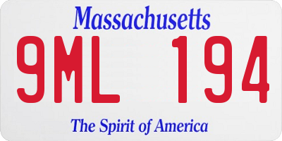 MA license plate 9ML194