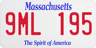 MA license plate 9ML195