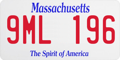 MA license plate 9ML196
