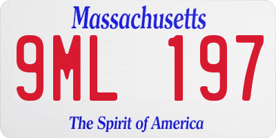 MA license plate 9ML197