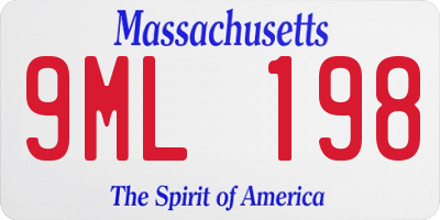 MA license plate 9ML198