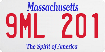 MA license plate 9ML201