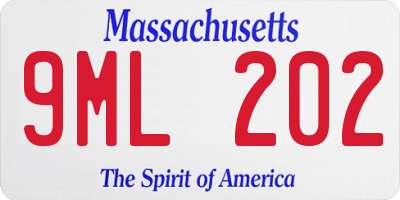 MA license plate 9ML202