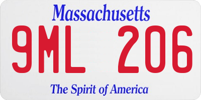 MA license plate 9ML206