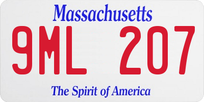 MA license plate 9ML207