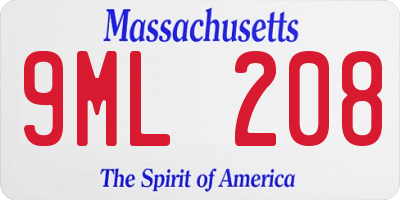MA license plate 9ML208