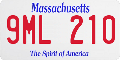 MA license plate 9ML210