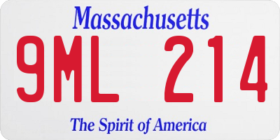 MA license plate 9ML214