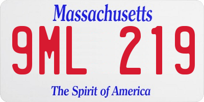 MA license plate 9ML219