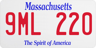 MA license plate 9ML220