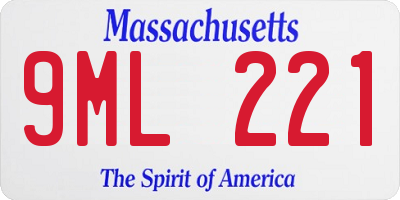 MA license plate 9ML221