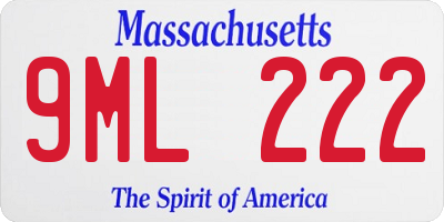 MA license plate 9ML222