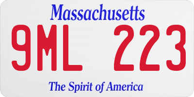 MA license plate 9ML223