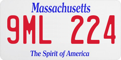 MA license plate 9ML224