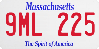 MA license plate 9ML225