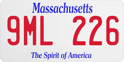 MA license plate 9ML226