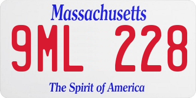 MA license plate 9ML228