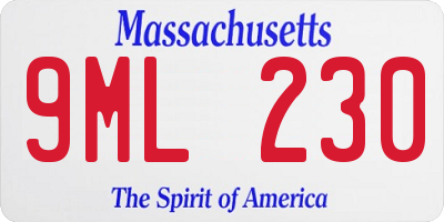 MA license plate 9ML230