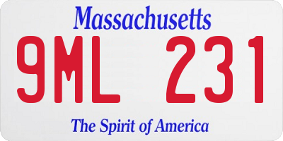 MA license plate 9ML231