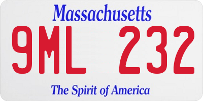 MA license plate 9ML232