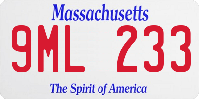MA license plate 9ML233