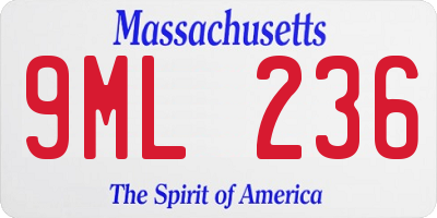 MA license plate 9ML236