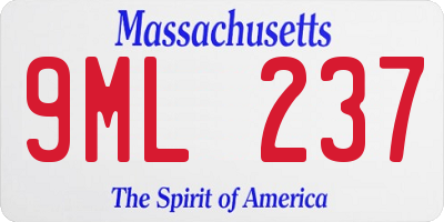 MA license plate 9ML237