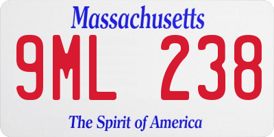MA license plate 9ML238