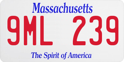 MA license plate 9ML239