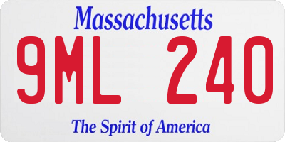 MA license plate 9ML240