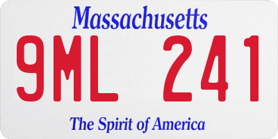 MA license plate 9ML241
