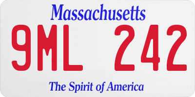 MA license plate 9ML242