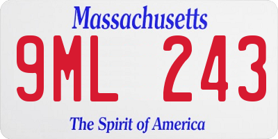 MA license plate 9ML243