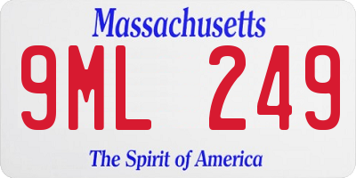 MA license plate 9ML249