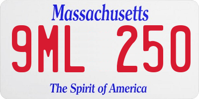 MA license plate 9ML250