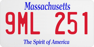MA license plate 9ML251