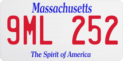 MA license plate 9ML252