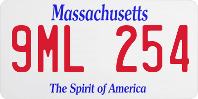 MA license plate 9ML254