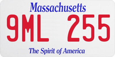 MA license plate 9ML255