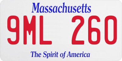 MA license plate 9ML260