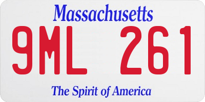 MA license plate 9ML261