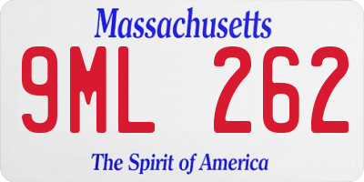 MA license plate 9ML262