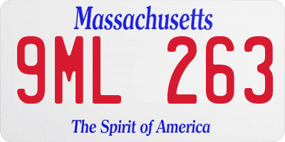 MA license plate 9ML263