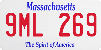 MA license plate 9ML269